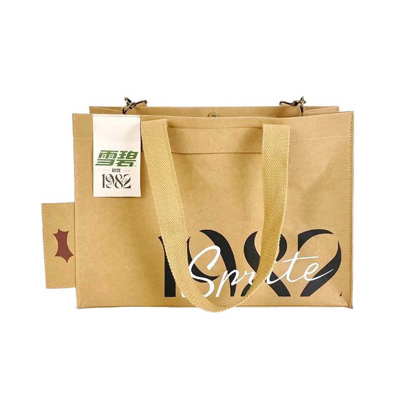 Borsa di carta Kraft lavabile con cinturino di regolazione