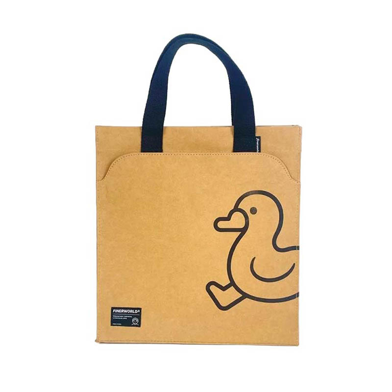 Borsa di carta Kraft lavabile con Pocke anteriore